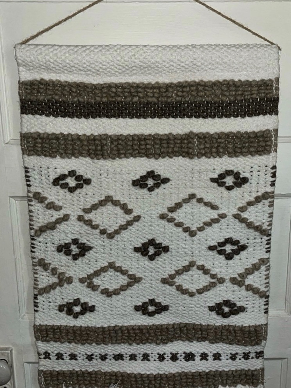 Pier 1 Woven Wall Hanging in White and Brown